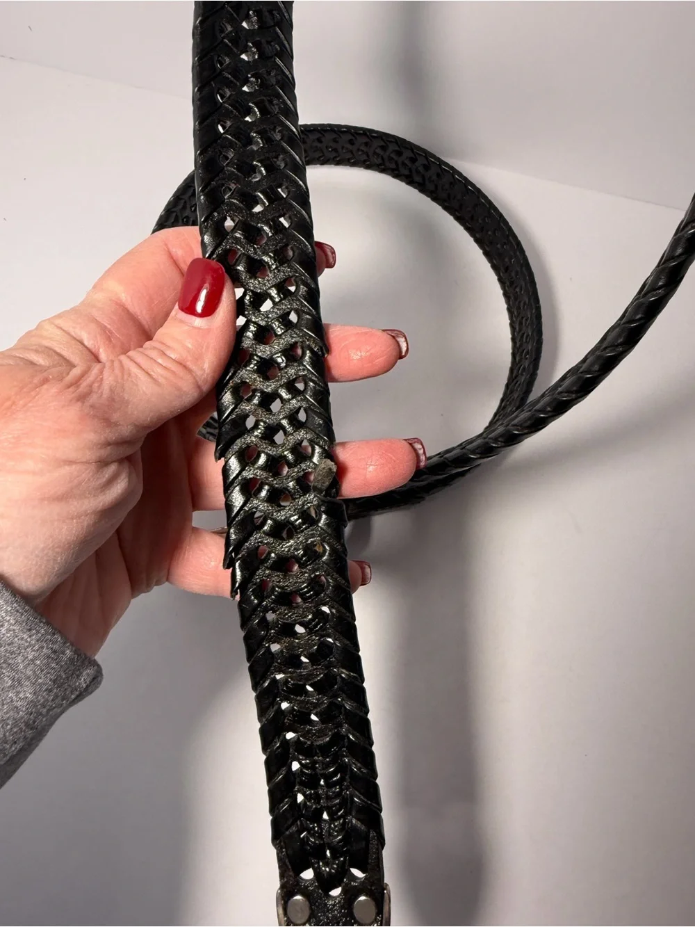 🪵 Distressed Vintage Fossil Braided Belt 44